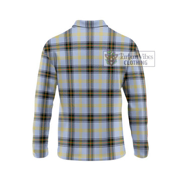 Bell Tartan Long Sleeve Polo Shirt with Family Crest DNA In Me Style