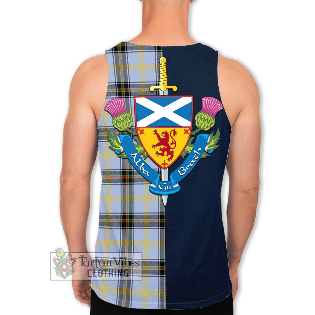 Bell Tartan Men's Tank Top Alba with Scottish Lion Royal Arm Half Style - Tartan Vibes Clothing