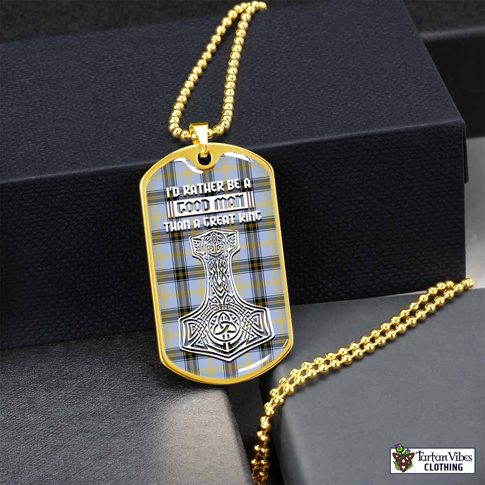 Tartan Vibes Clothing Bell Tartan Dog Tag Necklace Viking Mjolnir Style