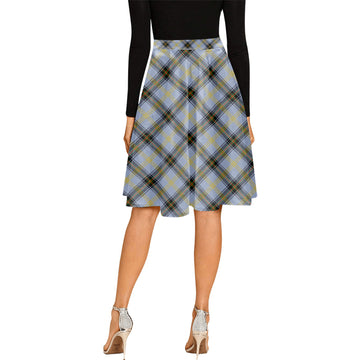 Bell Tartan Melete Pleated Midi Skirt Cross Style