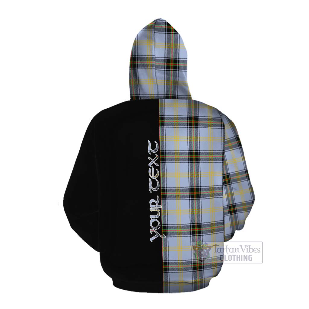 Tartan Vibes Clothing Bell Tartan Cotton Hoodie with Family Crest and Half Of Me Style