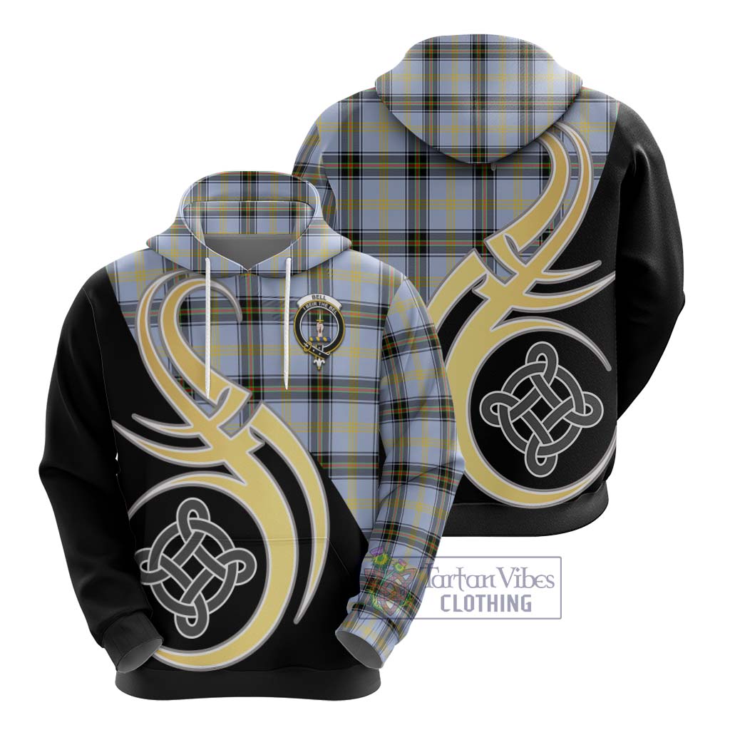 Bell Tartan Hoodie with Family Crest and Celtic Symbol Style - Tartan Vibes Clothing