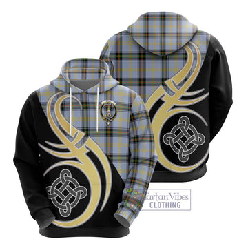 Bell Tartan Hoodie with Family Crest and Celtic Symbol Style