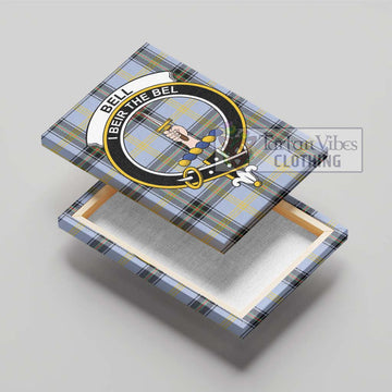 Bell Tartan Canvas Print Wall Art with Family Crest