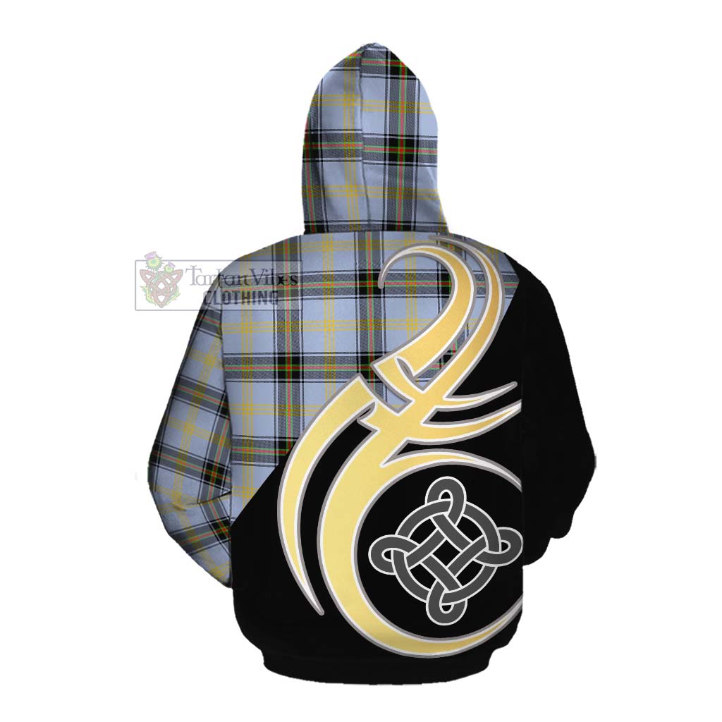 Tartan Vibes Clothing Bell Tartan Cotton Hoodie with Family Crest and Celtic Symbol Style