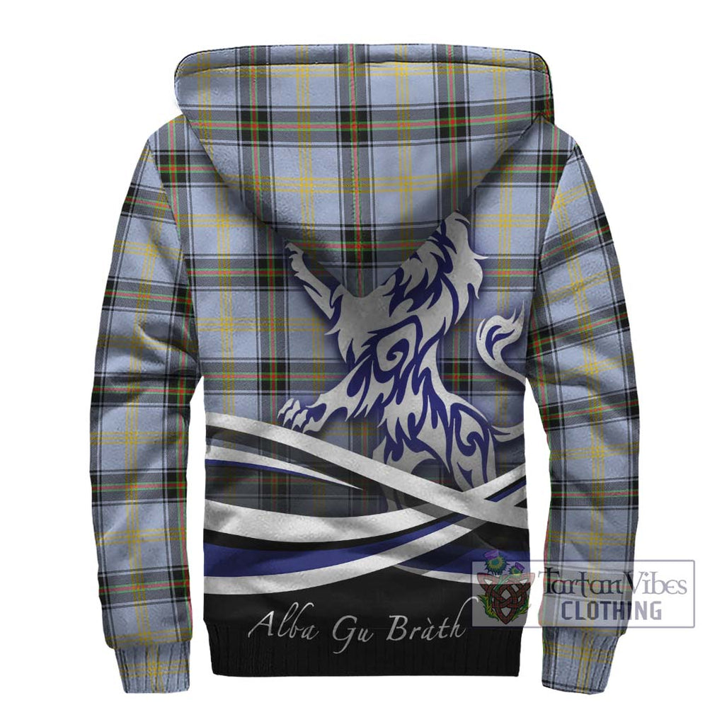 Bell Tartan Sherpa Hoodie with Alba Gu Brath Regal Lion Emblem - Tartanvibesclothing Shop