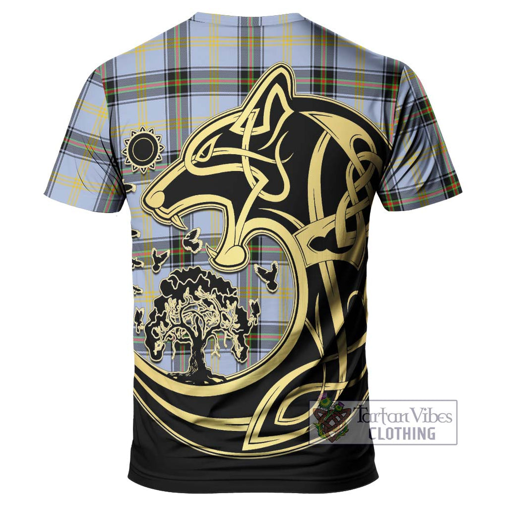 Bell Tartan T-Shirt with Family Crest Celtic Wolf Style - Tartan Vibes Clothing