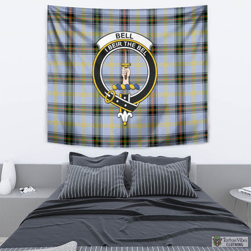 Bell Tartan Tapestry Wall Hanging and Home Decor for Room with Family Crest