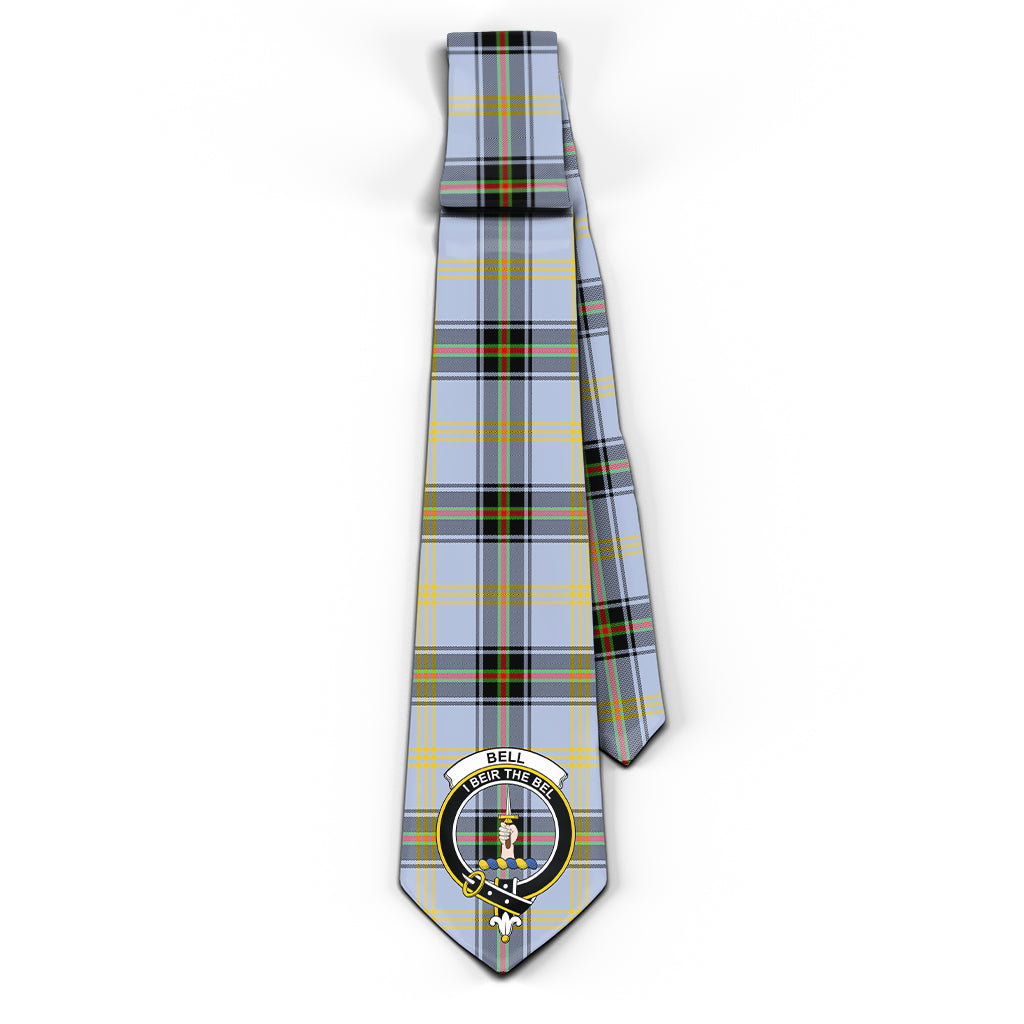 Bell Tartan Classic Necktie with Family Crest - Tartan Vibes Clothing