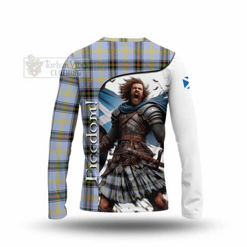 Bell Crest Tartan Long Sleeve T-Shirt Inspired by the Freedom of Scottish Warrior