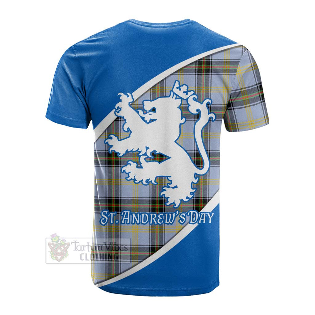 Tartan Vibes Clothing Bell Family Crest Tartan Cotton T-shirt Celebrate Saint Andrew's Day in Style