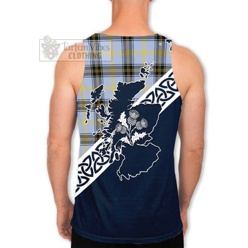 Bell Tartan Men's Tank Top Featuring Thistle and Scotland Map - Tartan Vibes Clothing