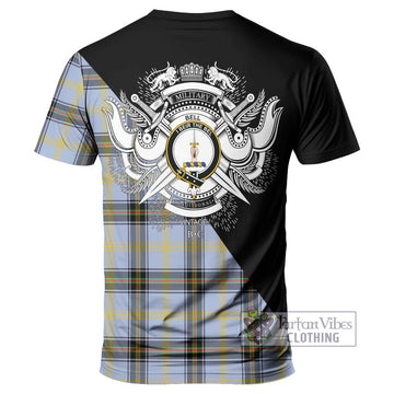 Bell Tartan T-Shirt with Family Crest and Military Logo Style - Tartan Vibes Clothing