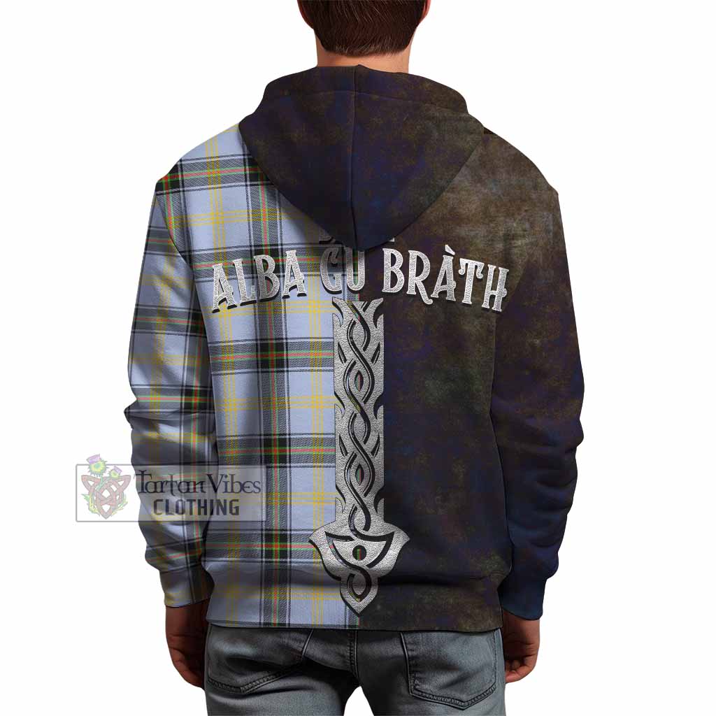 Bell Tartan Family Crest Hoodie Alba Gu Brath Be Brave Lion Ancient Style - Tartan Vibes Clothing