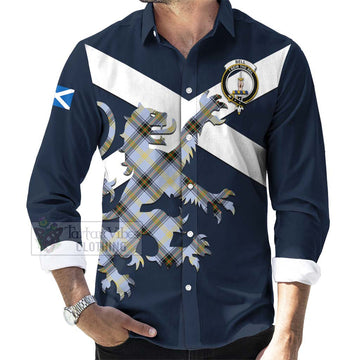 Bell Tartan Lion Rampant Long Sleeve Button Shirt Proudly Display Your Heritage with Alba Gu Brath and Clan Name Men's Shirt - Tartan Vibes Clothing