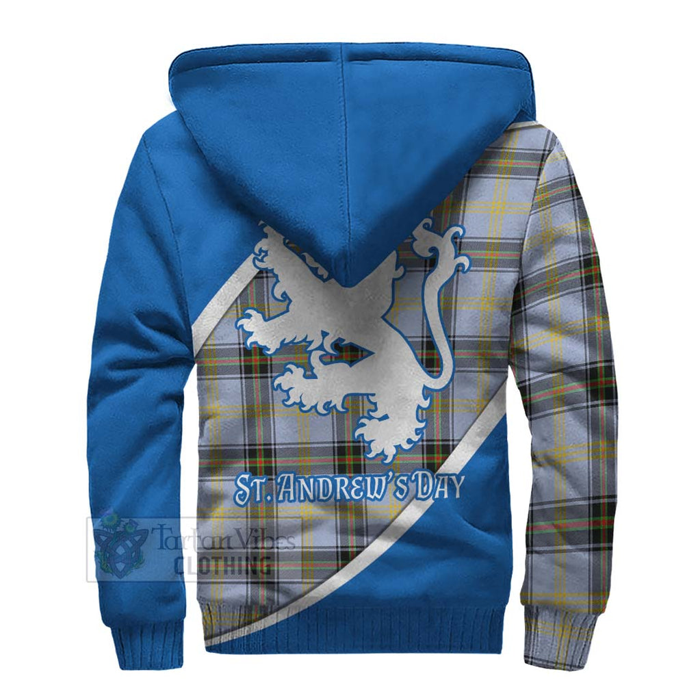 Tartan Vibes Clothing Bell Family Crest Tartan Sherpa Hoodie Celebrate Saint Andrew's Day in Style