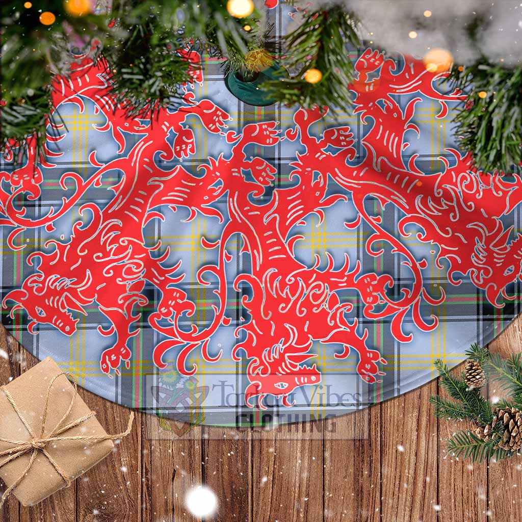 Tartan Vibes Clothing Bell Tartan Christmas Tree Skirt Lion Rampant Style