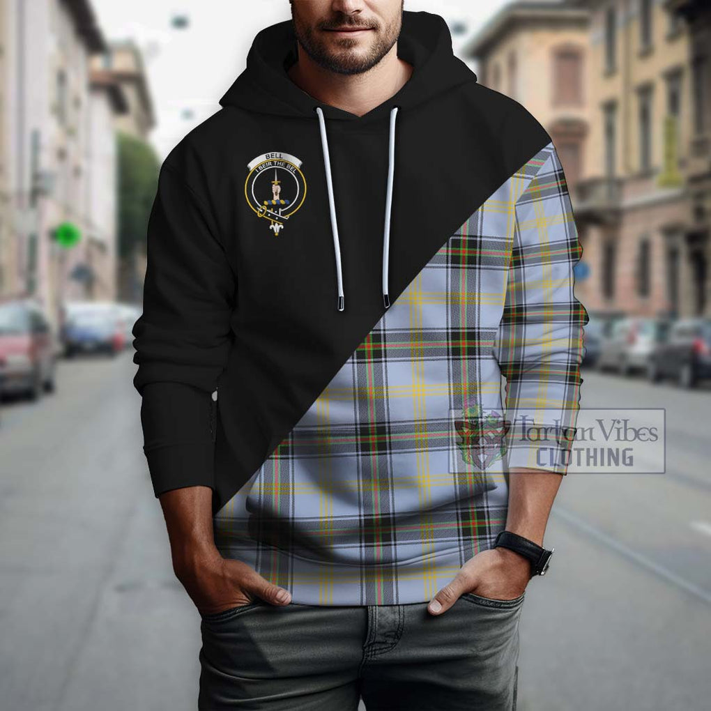 Bell Tartan Hoodie with Family Crest and Military Logo Style - Tartanvibesclothing Shop