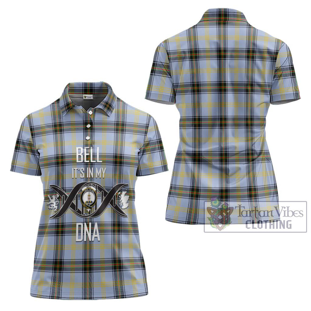 Bell Tartan Women's Polo Shirt with Family Crest DNA In Me Style - Tartanvibesclothing Shop