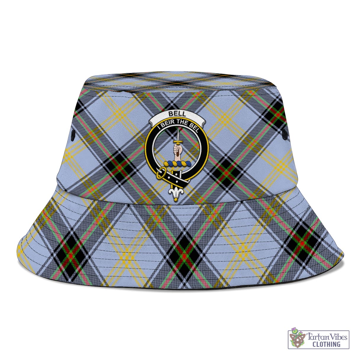 Tartan Vibes Clothing Bell Tartan Bucket Hat with Family Crest