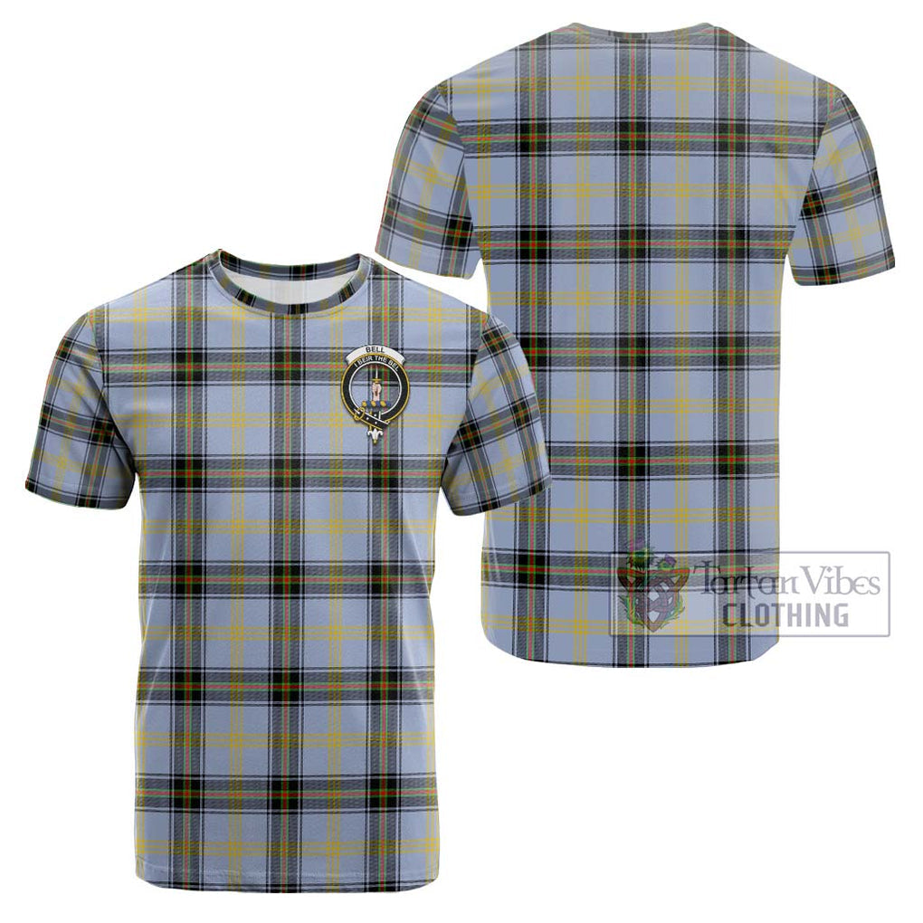 Bell Tartan Cotton T-Shirt with Family Crest Kid's Shirt - Tartanvibesclothing Shop