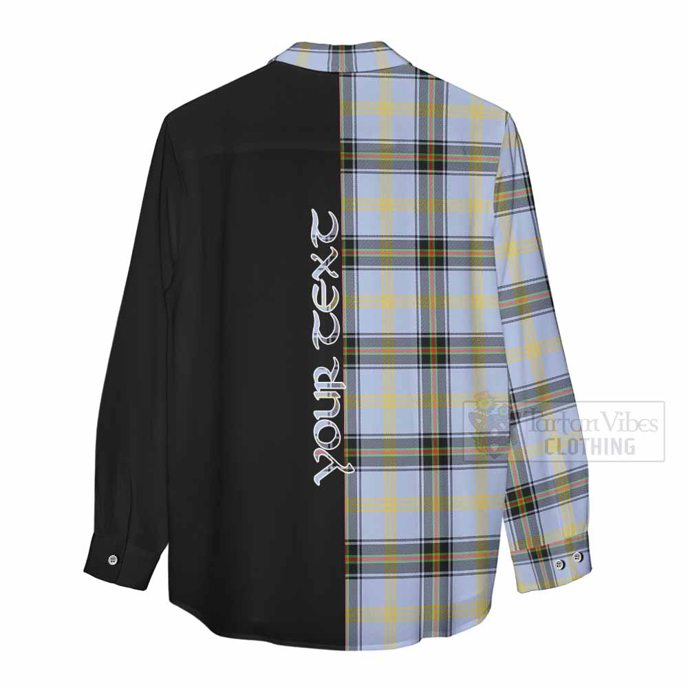 Tartan Vibes Clothing Bell Tartan Women's Casual Shirt with Family Crest and Half Of Me Style