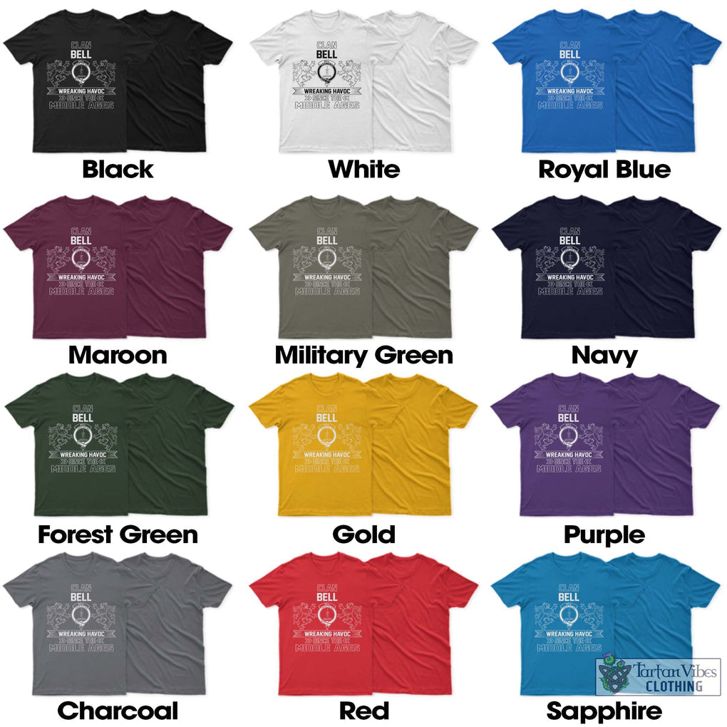 Bell Family Crest 2D Cotton Men's T-Shirt Wreaking Havoc Style - 2D-tartanvibesclothing