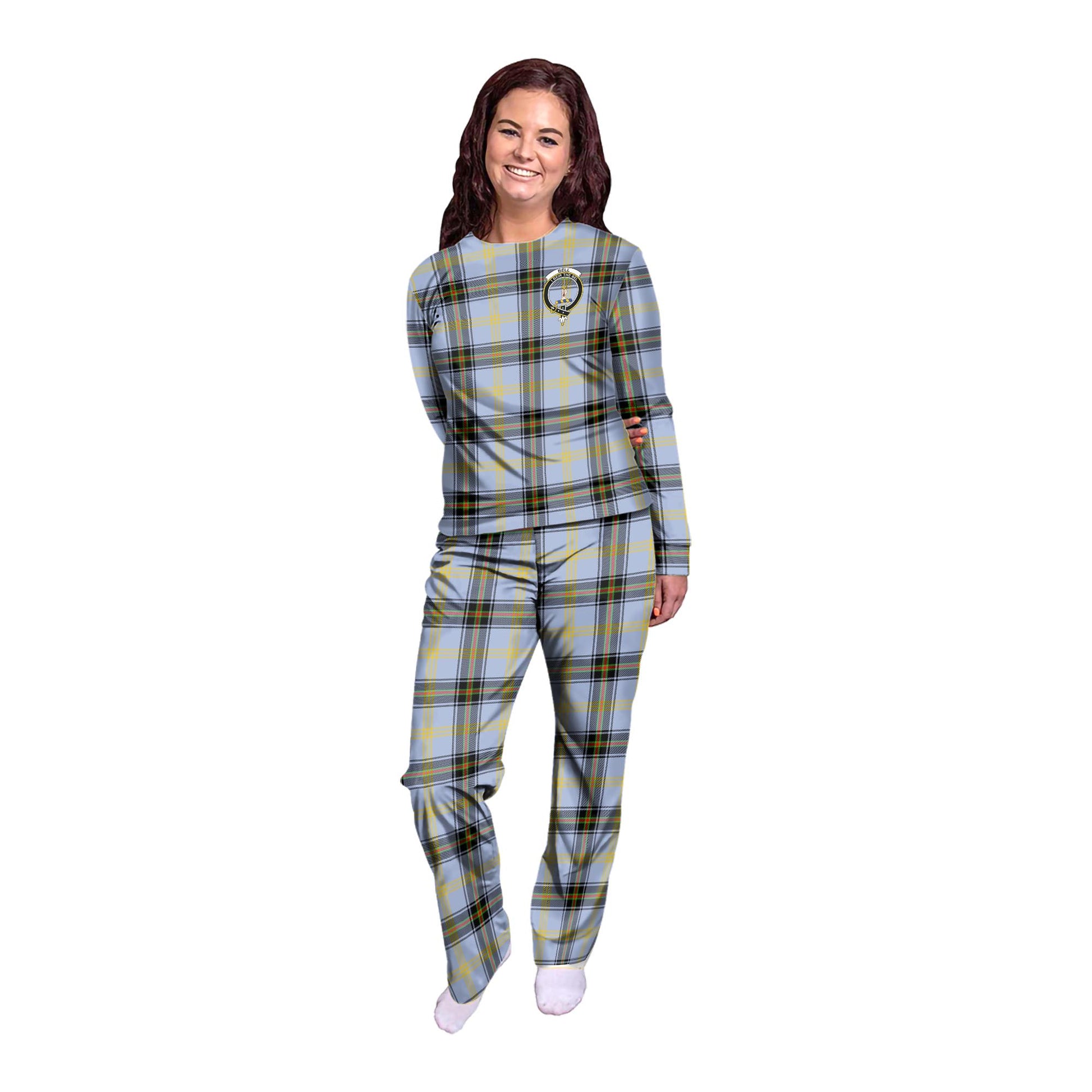 Bell Tartan Pajamas Family Set with Family Crest - Tartan Vibes Clothing