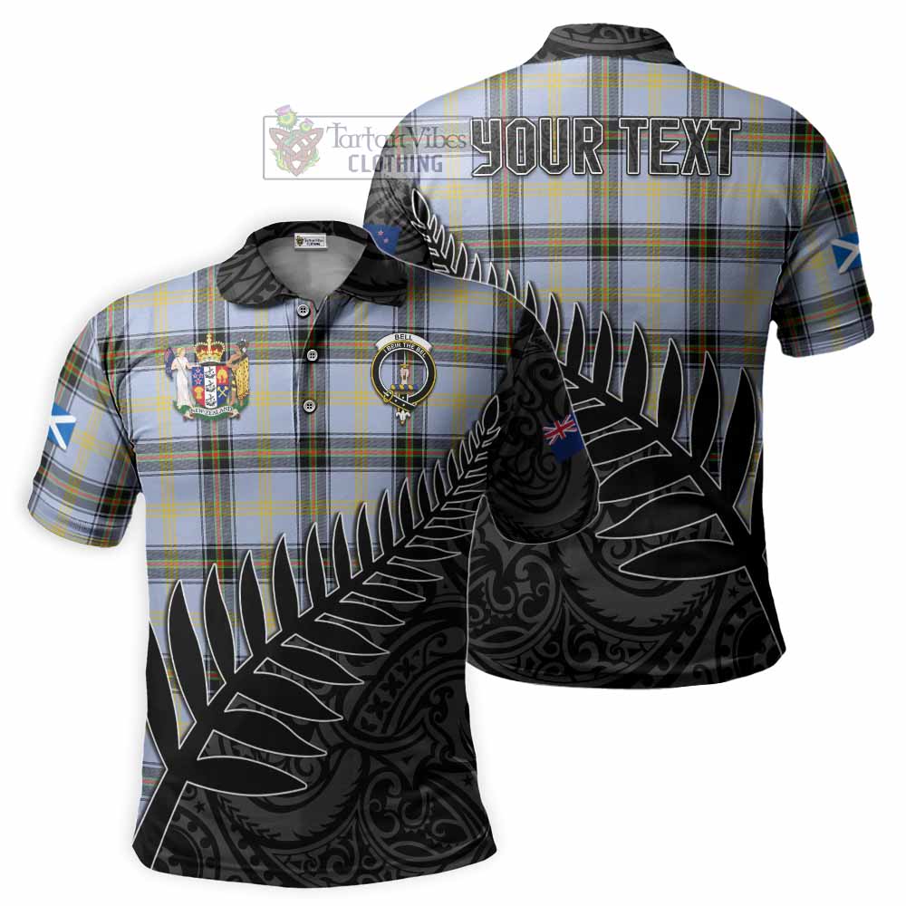 Bell Crest Tartan Polo Shirt with New Zealand Silver Fern Half Style