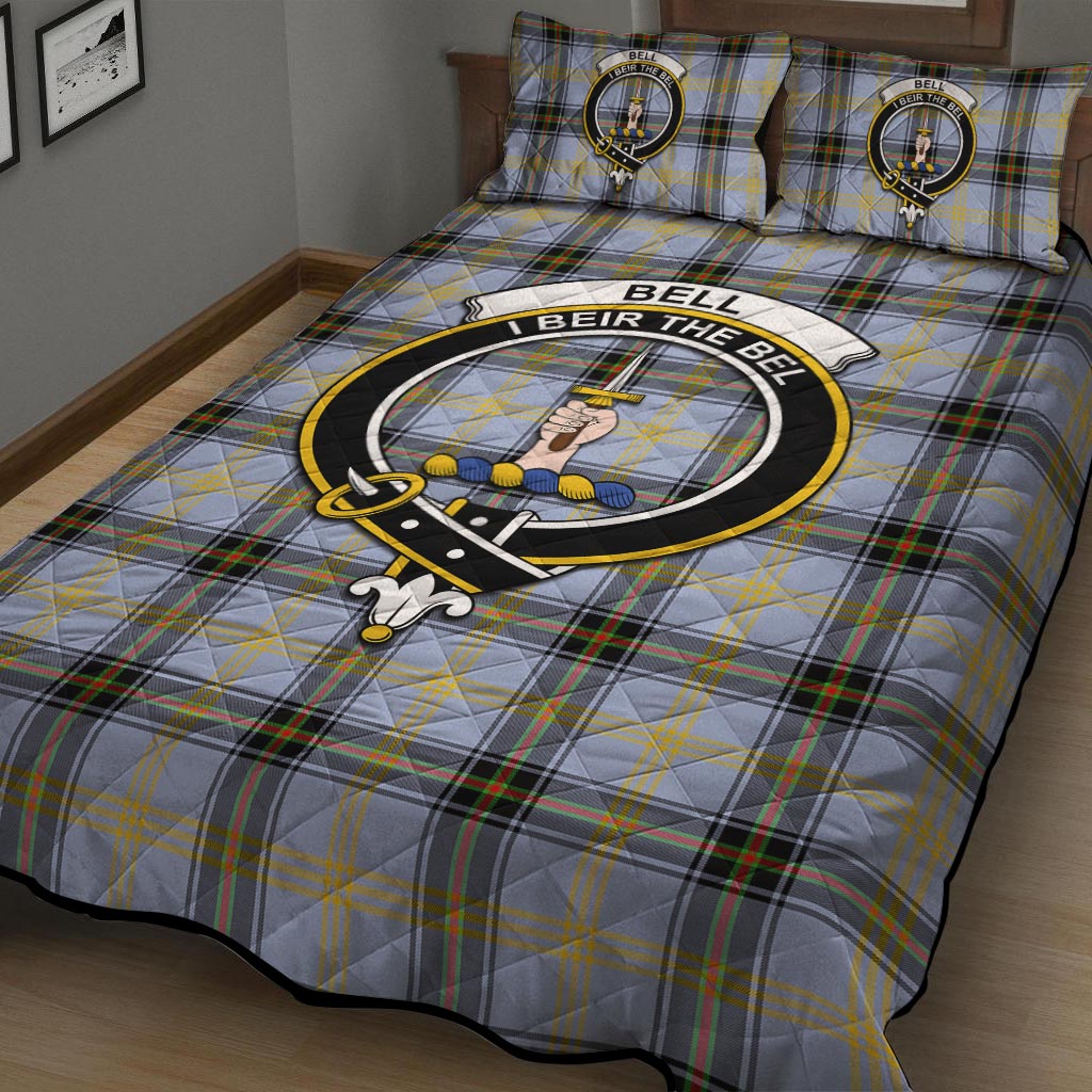 Bell Tartan Quilt Bed Set with Family Crest - Tartan Vibes Clothing