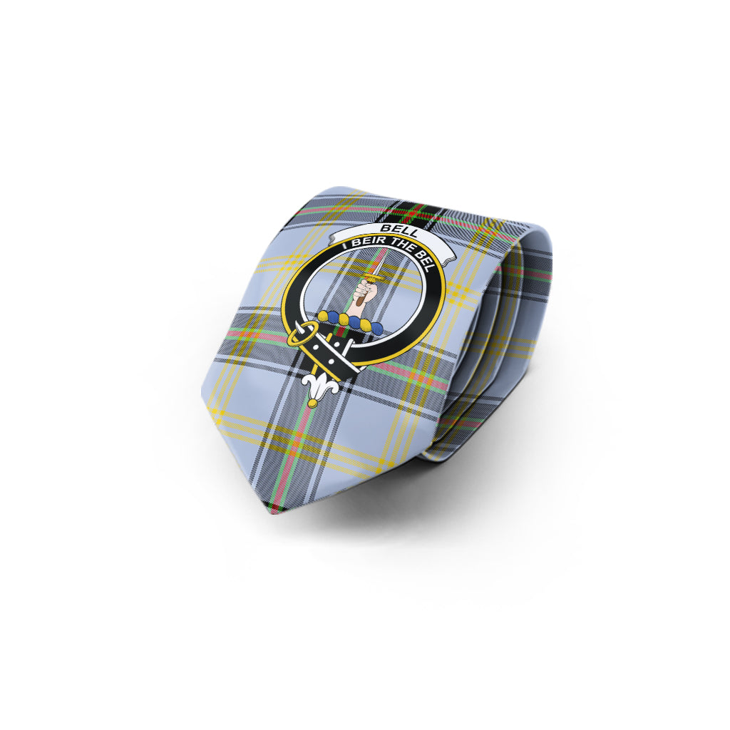 Bell Tartan Classic Necktie with Family Crest - Tartan Vibes Clothing