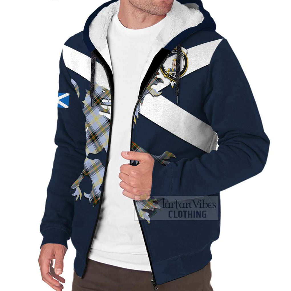 Tartan Vibes Clothing Bell Tartan Lion Rampant Sherpa Hoodie – Proudly Display Your Heritage with Alba Gu Brath and Clan Name