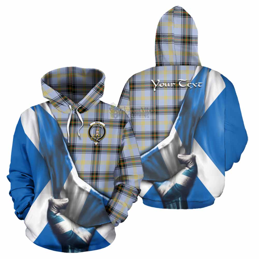 Tartan Vibes Clothing Bell Tartan Hoodie with Family Crest Scotland Patriotic Style