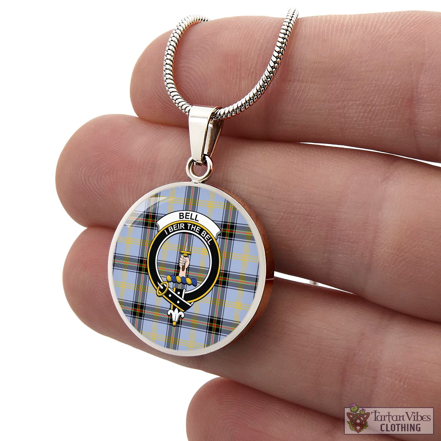 Tartan Vibes Clothing Bell Tartan Circle Necklace with Family Crest