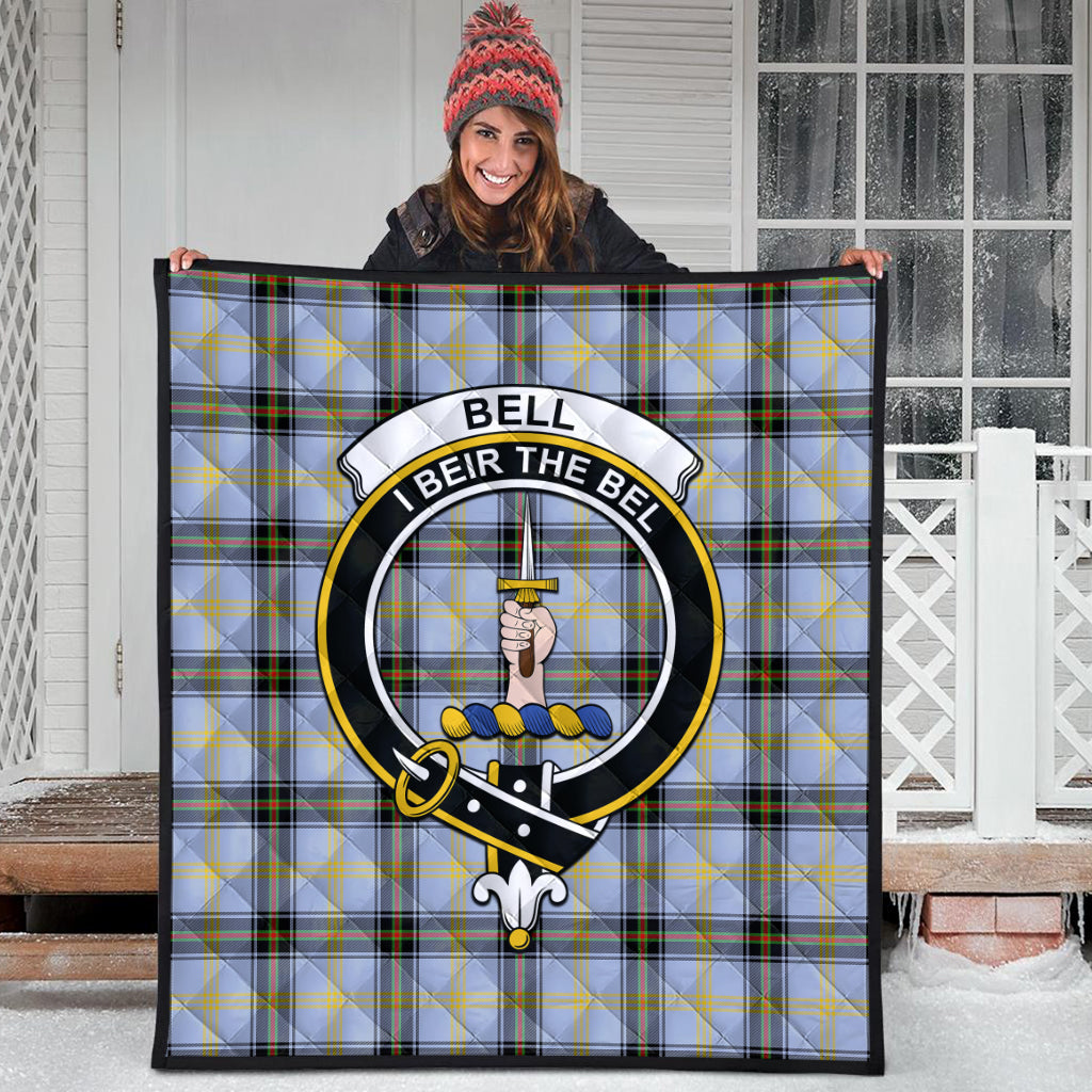 Bell Tartan Quilt with Family Crest - Tartanvibesclothing