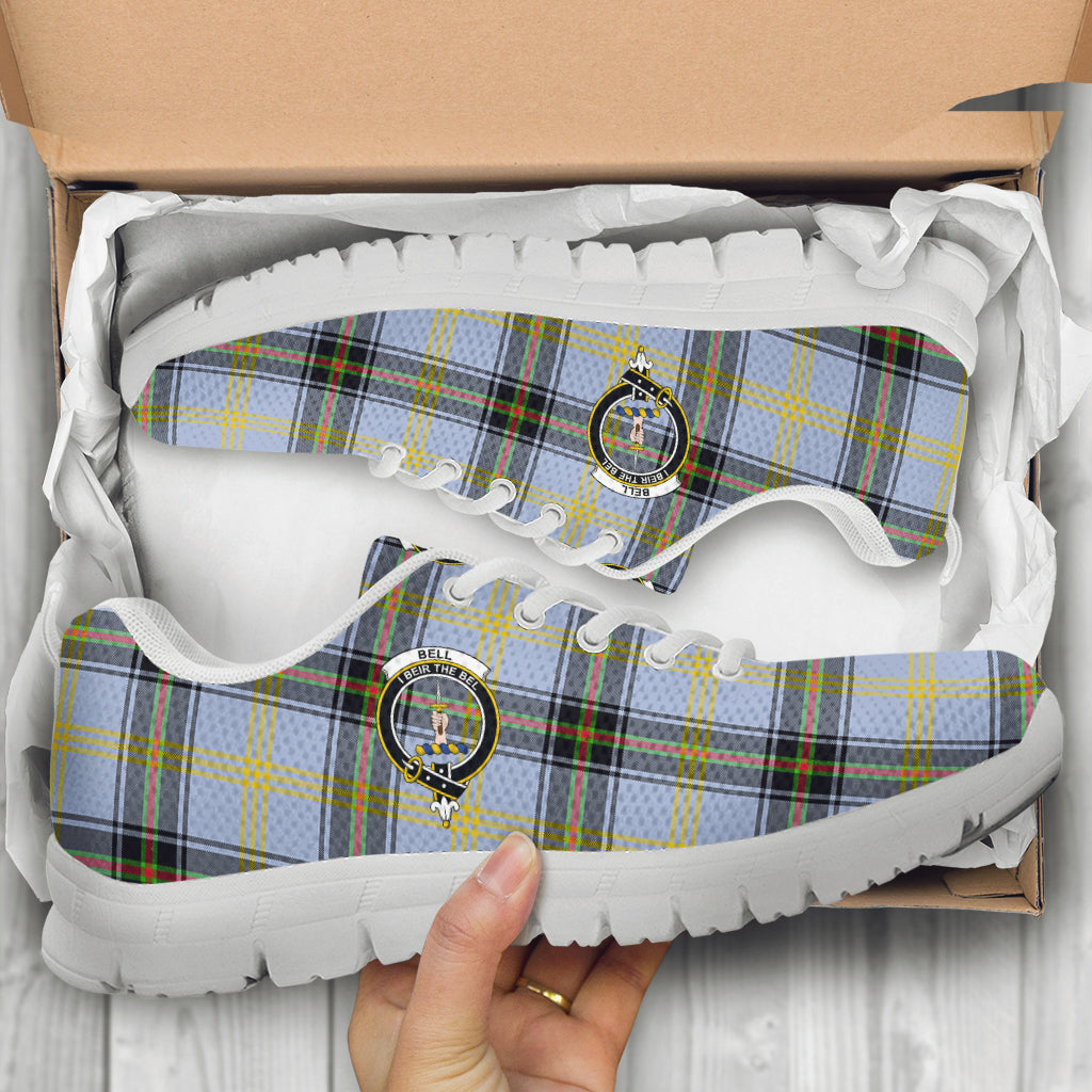 Bell Tartan Sneakers with Family Crest - Tartan Vibes Clothing