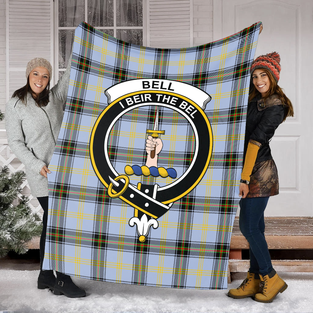 Bell Tartan Blanket with Family Crest - Tartan Vibes Clothing