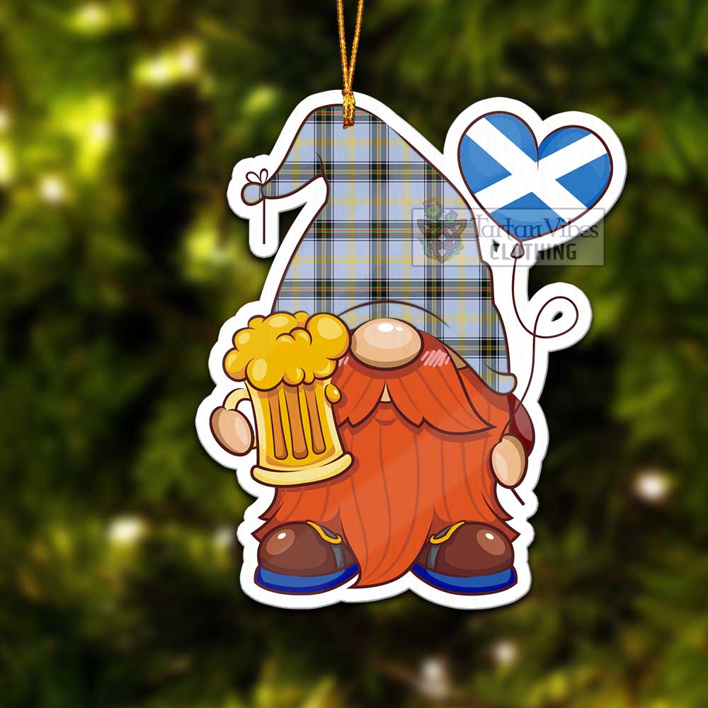 Tartan Vibes Clothing Bell Tartan Gnome Holding Beer Glass Christmas Ornament with Personalized National Flag