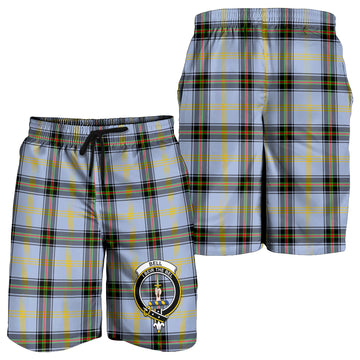 Bell Tartan Mens Shorts with Family Crest