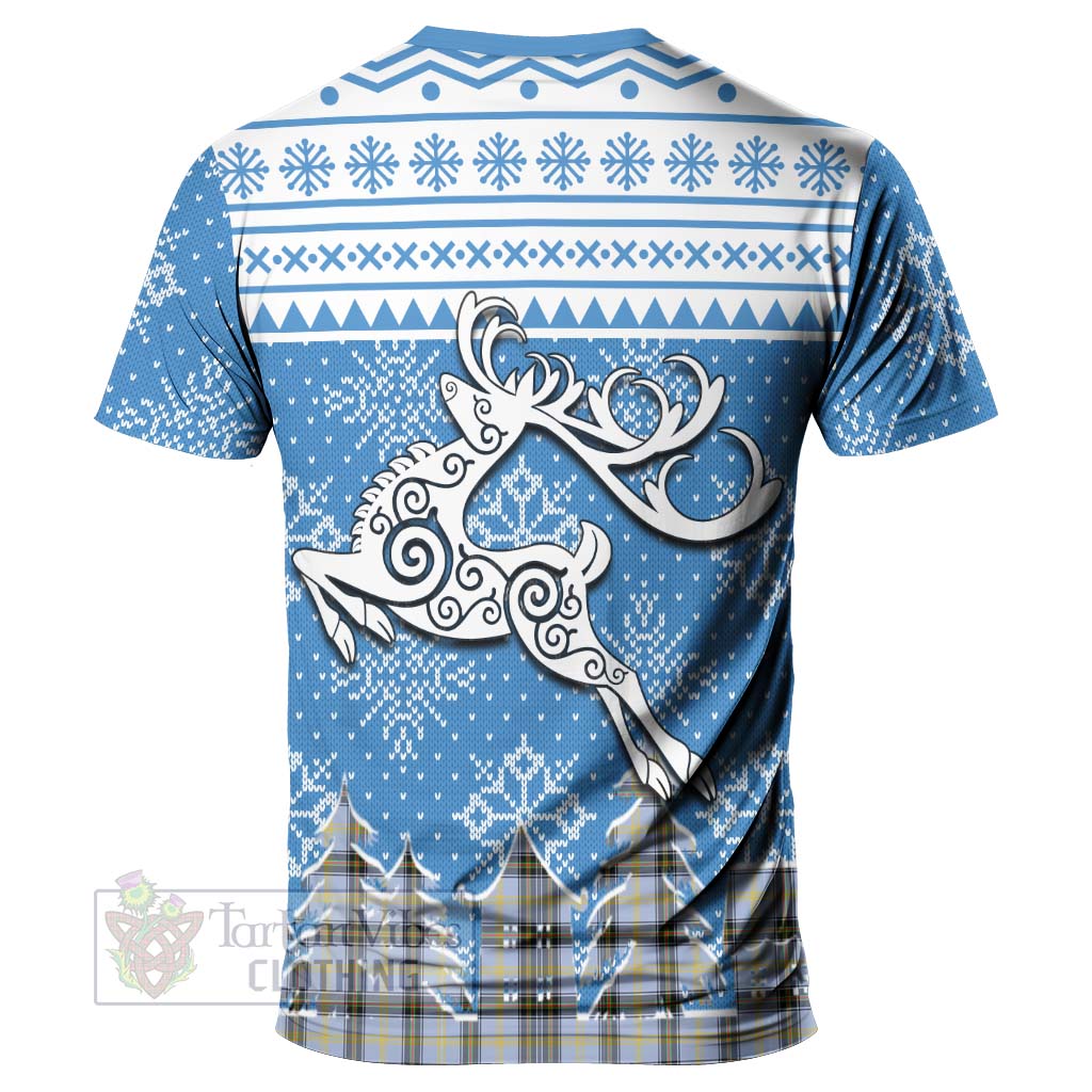 Tartan Vibes Clothing Bell Clan Christmas T-Shirt Celtic Reindeer Style