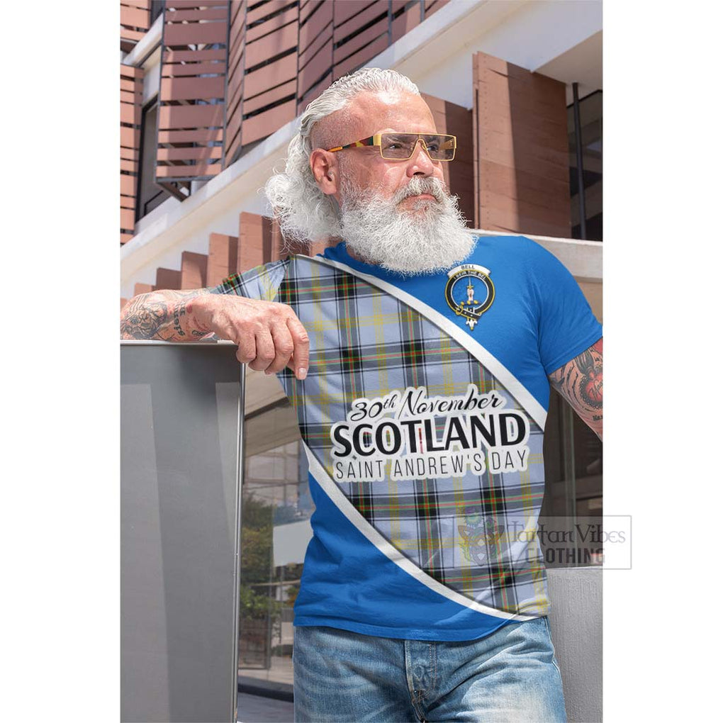 Tartan Vibes Clothing Bell Family Crest Tartan Cotton T-shirt Celebrate Saint Andrew's Day in Style