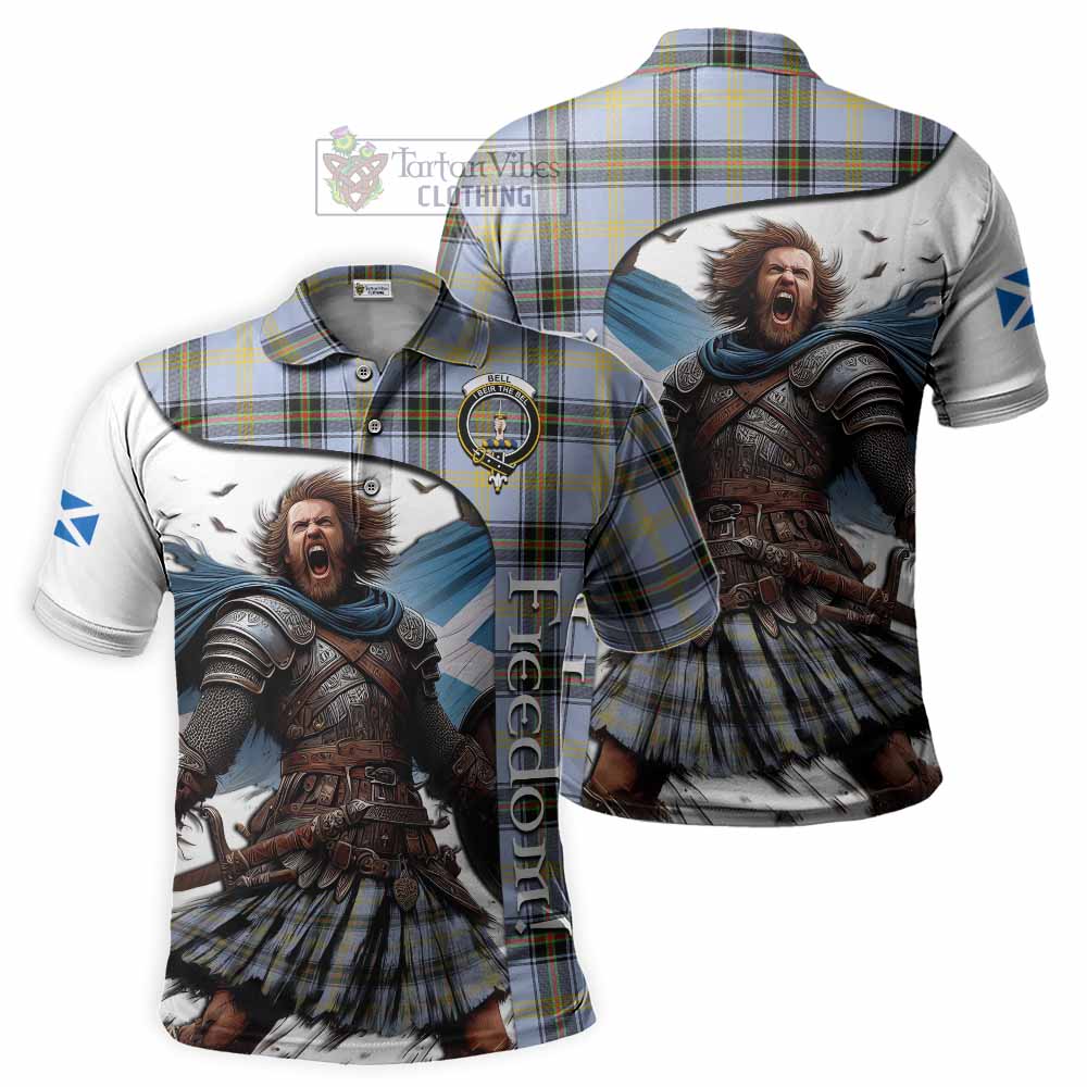 Tartan Vibes Clothing Bell Crest Tartan Polo Shirt Inspired by the Freedom of Scottish Warrior