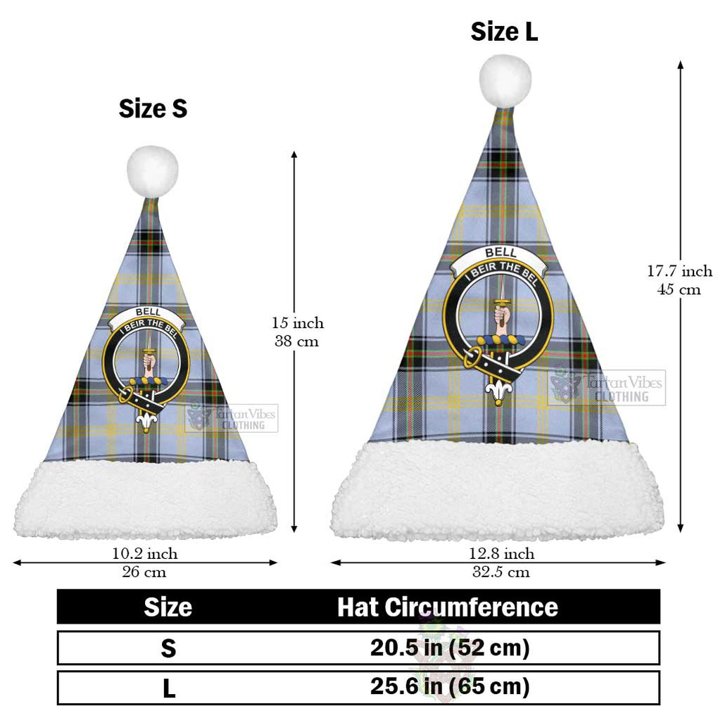 Bell Tartan Christmas Santa Hats with Family Crest Christmas Hat L 25.6in (65cm) - Tartan Vibes Clothing