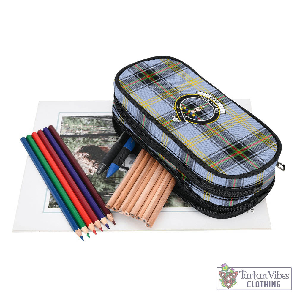 Tartan Vibes Clothing Bell Tartan Pen and Pencil Case with Family Crest