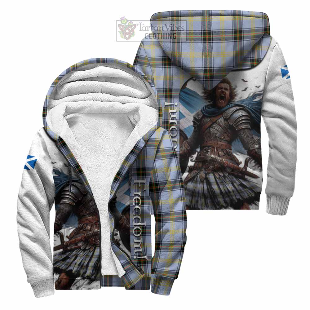 Tartan Vibes Clothing Bell Crest Tartan Sherpa Hoodie Inspired by the Freedom of Scottish Warrior