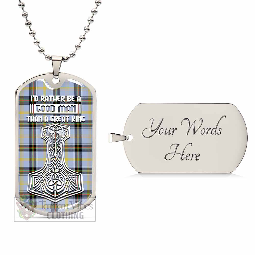 Tartan Vibes Clothing Bell Tartan Dog Tag Necklace Viking Mjolnir Style