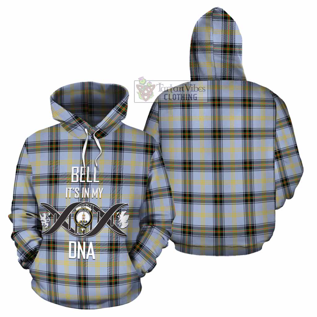 Tartan Vibes Clothing Bell Tartan Cotton Hoodie with Family Crest DNA In Me Style