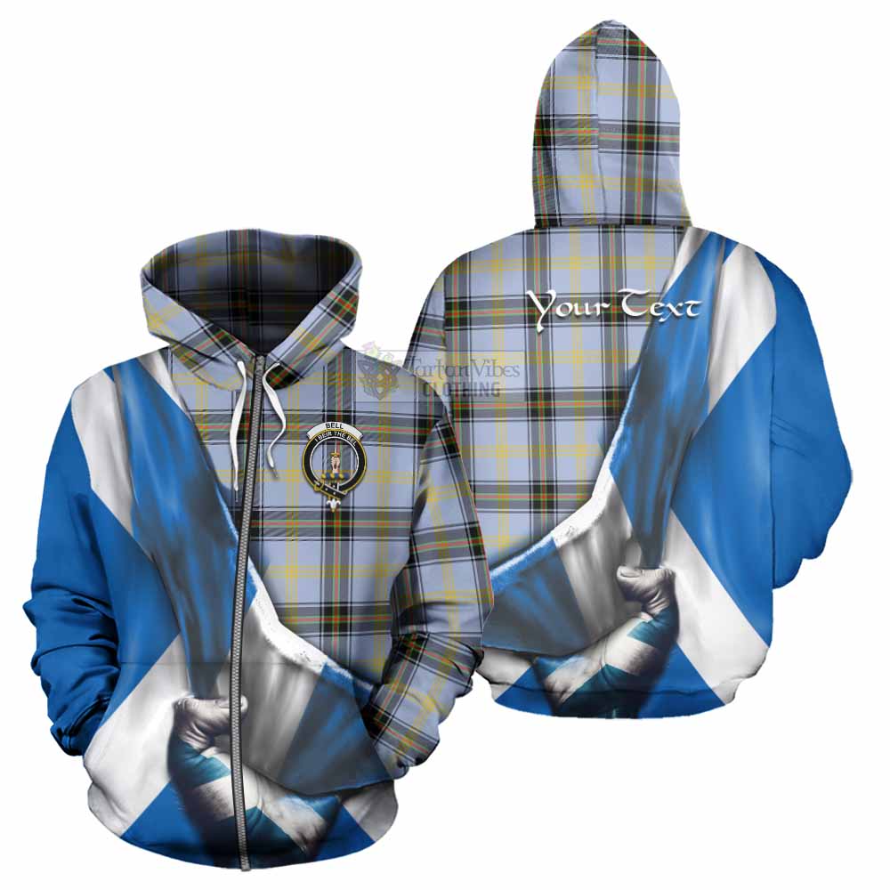 Tartan Vibes Clothing Bell Tartan Hoodie with Family Crest Scotland Patriotic Style