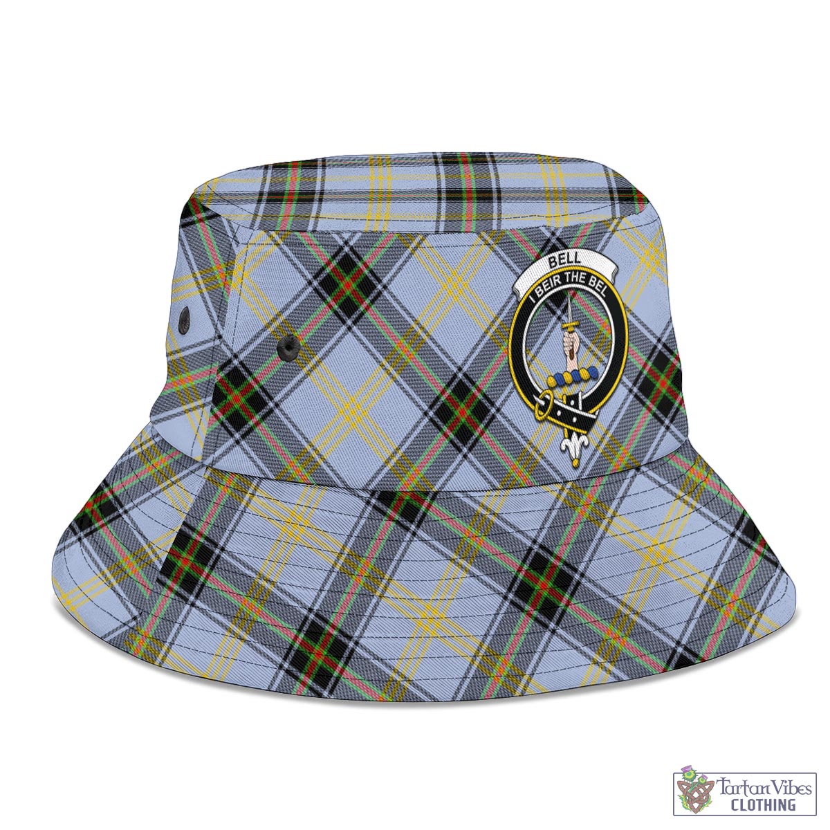 Tartan Vibes Clothing Bell Tartan Bucket Hat with Family Crest