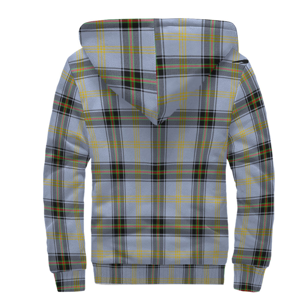 Bell Tartan Sherpa Hoodie with Family Crest - Tartanvibesclothing